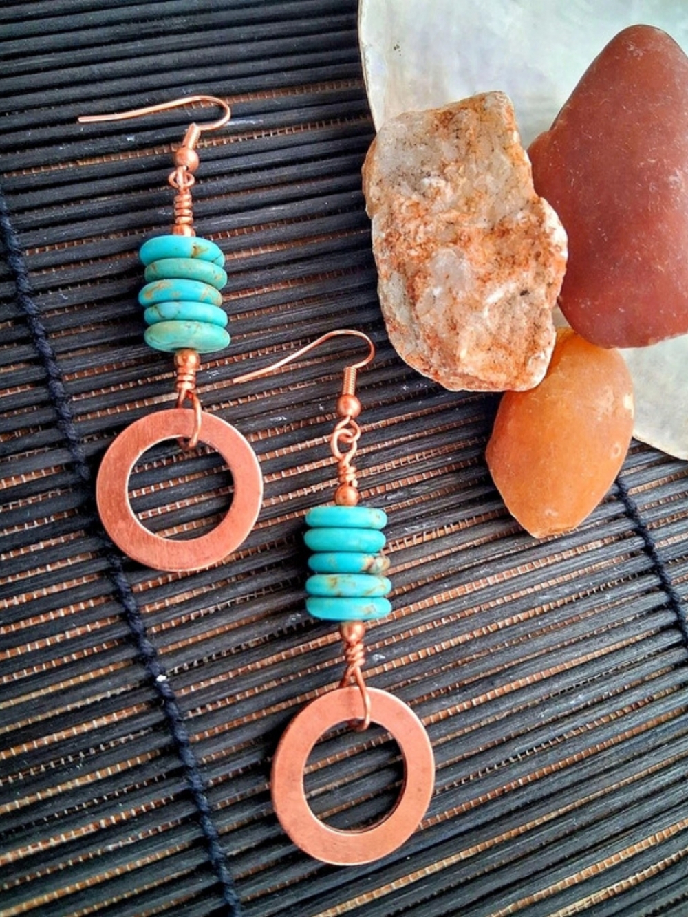Turquoise Beaded Drop Earrings